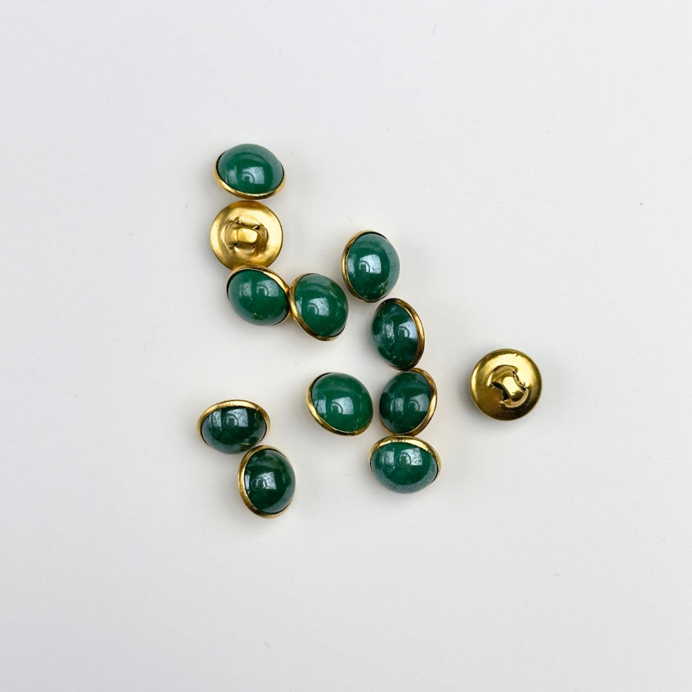 Knap - Metal/Grøn - 10 mm