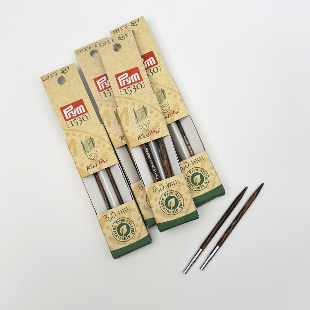 KnitPro Prym Natural - Udskiftelige rundpinde - 10 cm (kort)