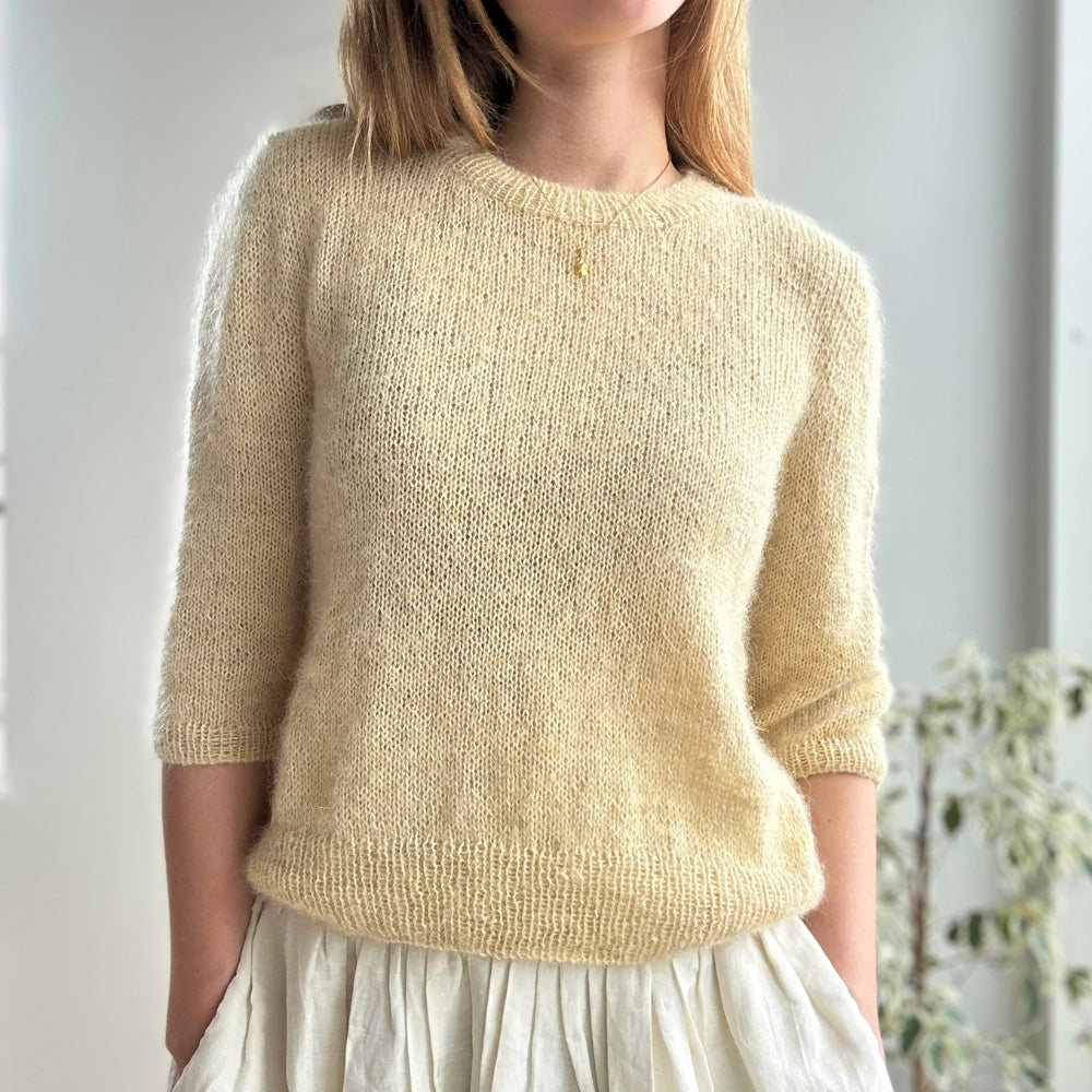 Strikkekit (uden opskrift) - Maria Blouse af Le Knit (Baby Alpaca + Silk Mohair)
