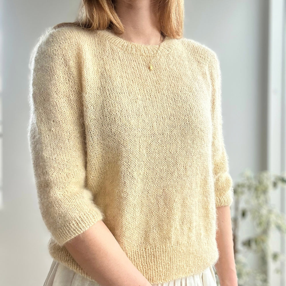 Strikkekit (uden opskrift) - Maria Blouse af Le Knit (Baby Alpaca + Silk Mohair)