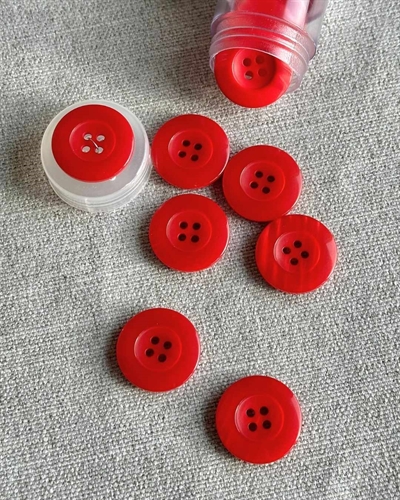 Knap 23mm - Shiny - Poppy Rød